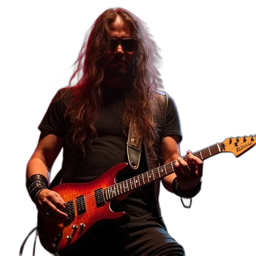 hair, thrash, metal, guitarist transparent PNG cut-out