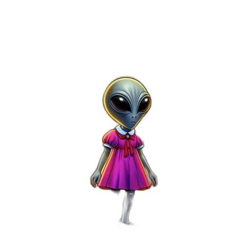 dress, creature, robot, staff transparent PNG cut-out