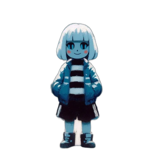 jacket, robot, creature, staff transparent PNG cut-out