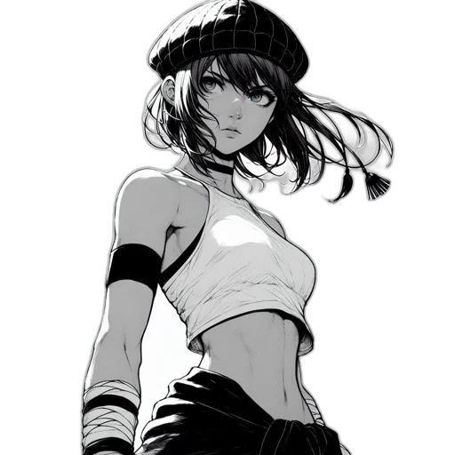 hat, staff, weapon, jacket transparent PNG cut-out