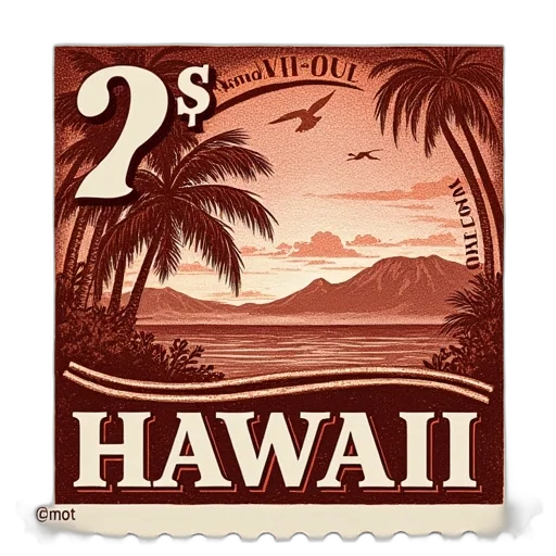 hawaii, one, cent, stamp transparent PNG cut-out