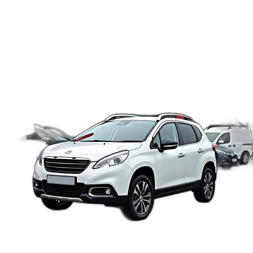 car, 3d render, white, suv transparent PNG cut-out