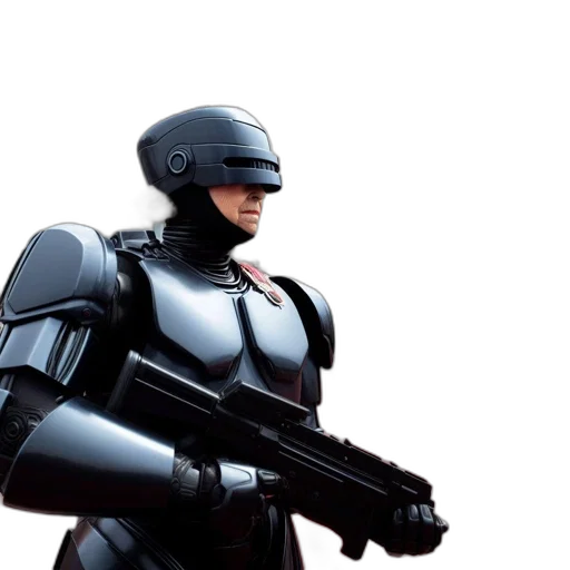 robot, weapon, 3d render, concept art transparent PNG cut-out
