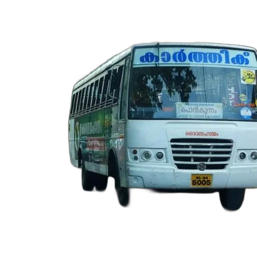 3d render, white, bus, malayalam transparent PNG cut-out