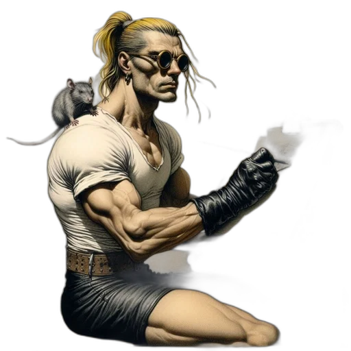 comic book art, concept art, cyberpunk, fantasy art transparent PNG cut-out