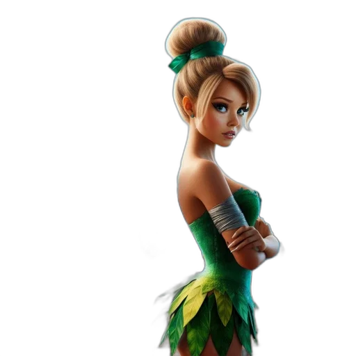 dress, staff, 3d render, concept art transparent PNG cut-out