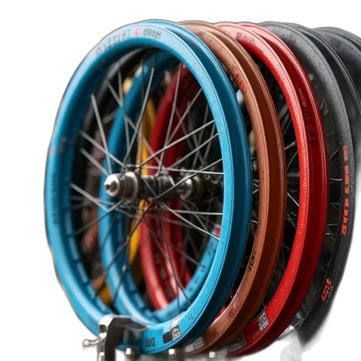 3d render, colorful, blue, wheels transparent PNG cut-out
