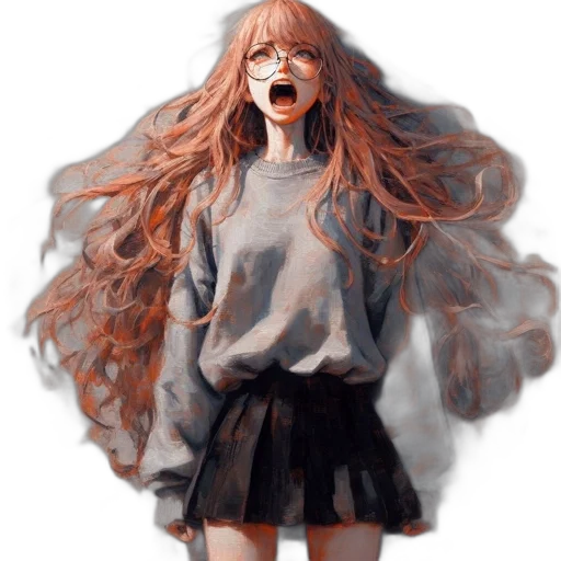 hair, dress, jacket, face transparent PNG cut-out