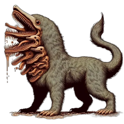 creature, dragon, animal, staff transparent PNG cut-out