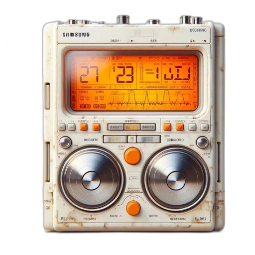 vintage-inspired, portable, music, player transparent PNG cut-out