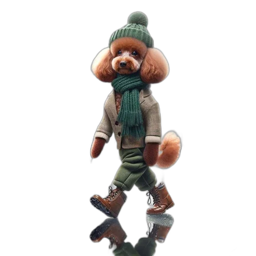 hat, jacket, staff, animal transparent PNG cut-out