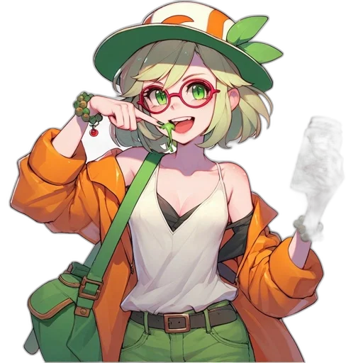 staff, weapon, hat, jacket transparent PNG cut-out
