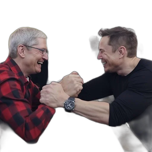 two, men, enjoy, arm transparent PNG cut-out