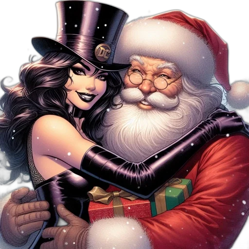 comic book art, wintry, scene, woman transparent PNG cut-out