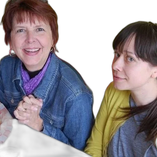 face, two, women, sit transparent PNG cut-out