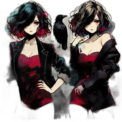 dress, concept art, comic book art, anime transparent PNG cut-out