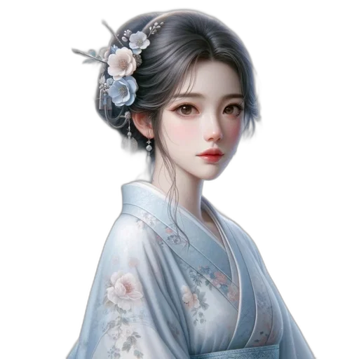 dress, face, staff, fantasy art transparent PNG cut-out