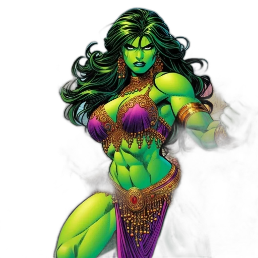 comic book art, fantasy art, concept art, green transparent PNG cut-out