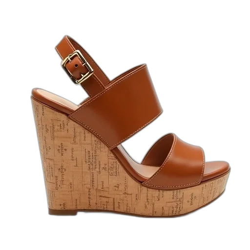 shoes, cork, wedge, has transparent PNG cut-out