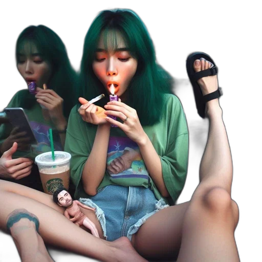 shoes, vaporwave, photorealistic, cyberpunk transparent PNG cut-out