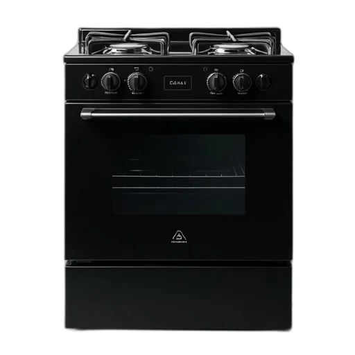sleek, modern, black, oven transparent PNG cut-out