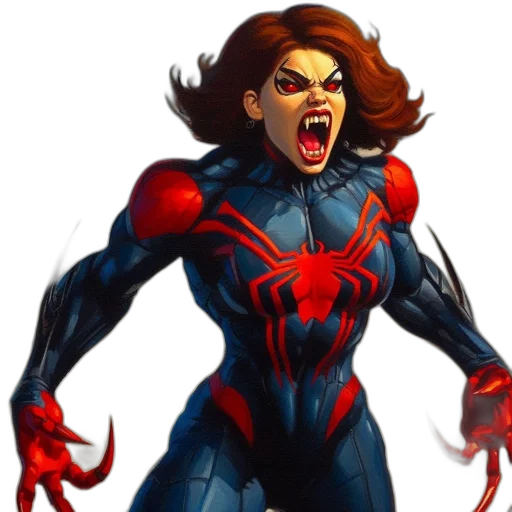 comic book art, concept art, fierce-looking, female transparent PNG cut-out
