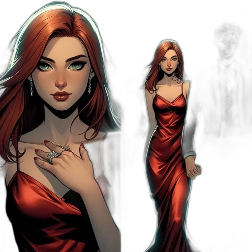 dress, comic book art, concept art, fantasy art transparent PNG cut-out