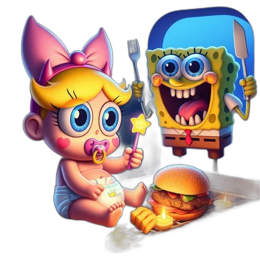 food, concept art, 3d render, cartoon transparent PNG cut-out