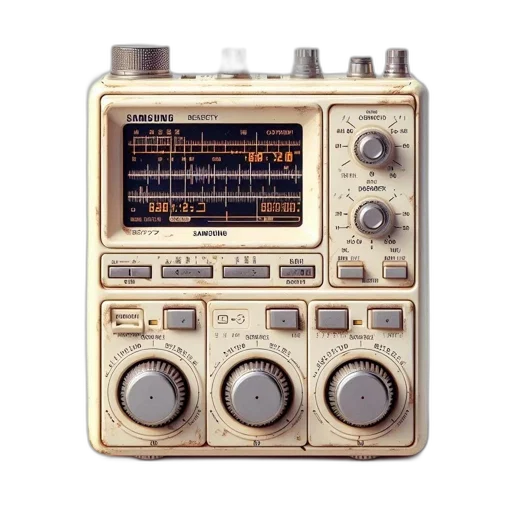 antique-looking, beige, radio, japanese transparent PNG cut-out