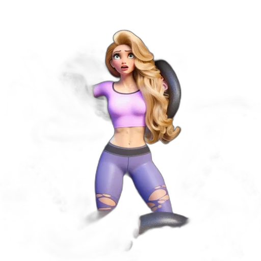 staff, hair, 3d render, concept art transparent PNG cut-out