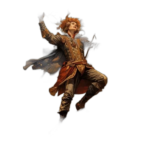 jacket, staff, concept art, fantasy art transparent PNG cut-out