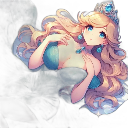 crown, dress, anime, fantasy art transparent PNG cut-out