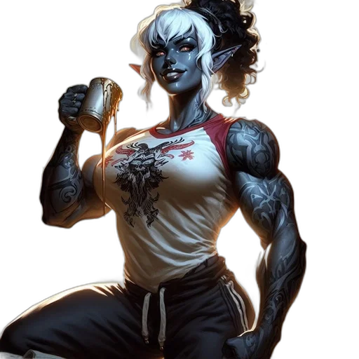 comic book art, concept art, fantasy art, elf-like transparent PNG cut-out