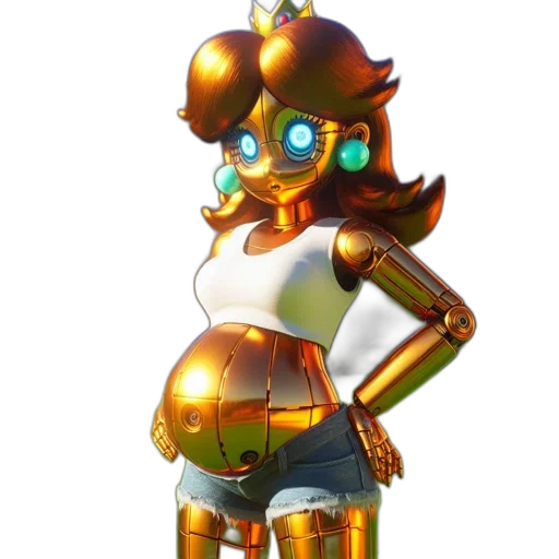 robot, dress, concept art, 3d render transparent PNG cut-out