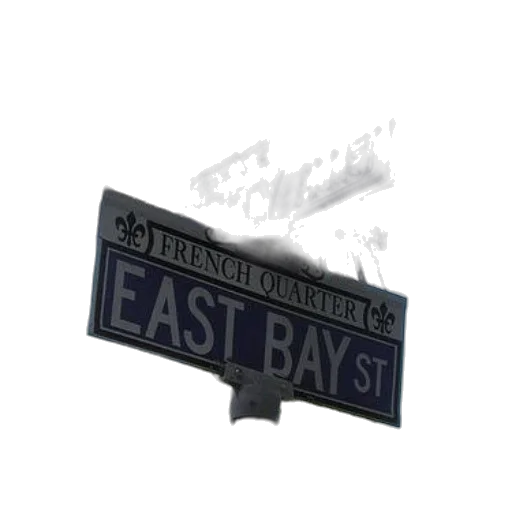 3d render, street, sign, east transparent PNG cut-out