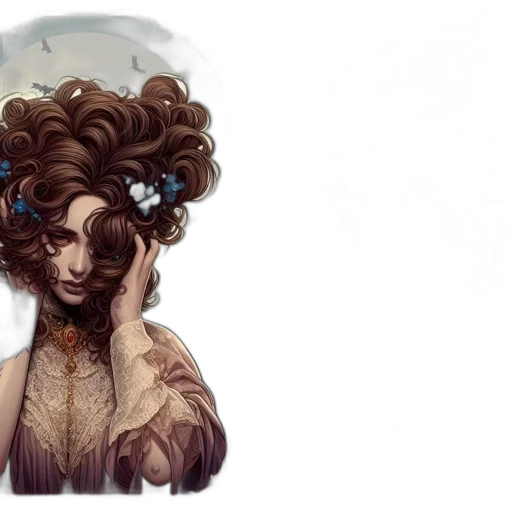 hair, dress, mask, creature transparent PNG cut-out