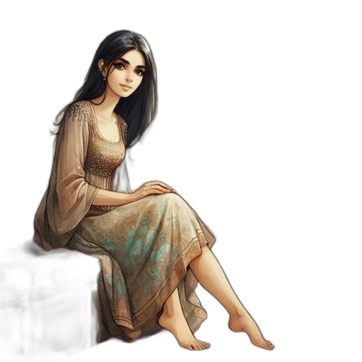 dress, jewelry, face, fantasy art transparent PNG cut-out