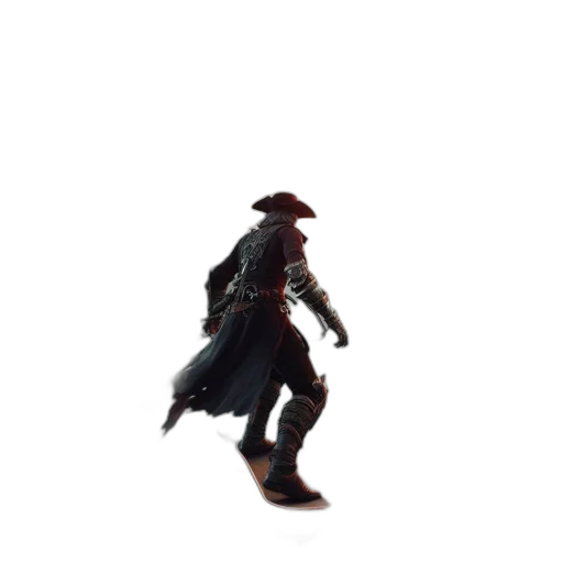 hat, jacket, weapon, staff transparent PNG cut-out