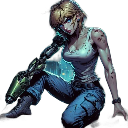 weapon, cyberpunk, concept art, comic book art transparent PNG cut-out
