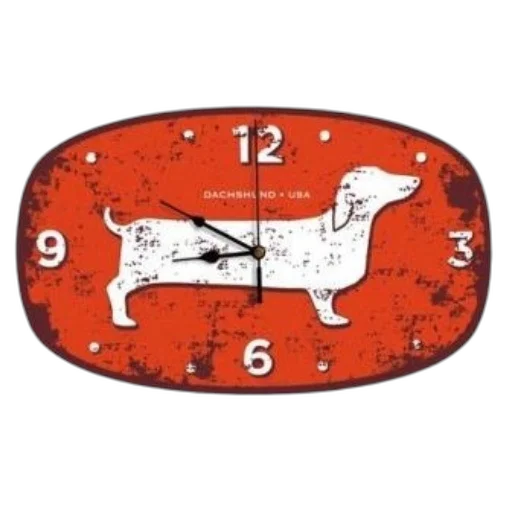 vintage-style, clock, red, background transparent PNG cut-out