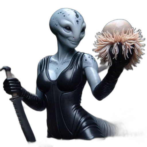 mask, creature, robot, staff transparent PNG cut-out