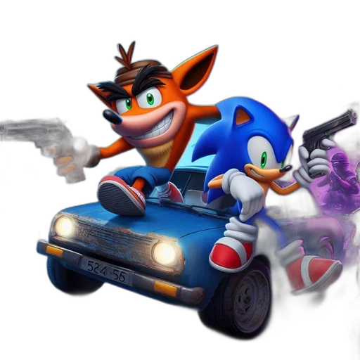car, weapon, concept art, 3d render transparent PNG cut-out
