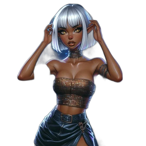 dress, concept art, fantasy art, cyberpunk transparent PNG cut-out