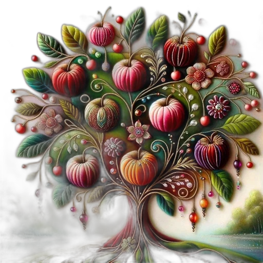 tree, crown, food, photorealistic transparent PNG cut-out