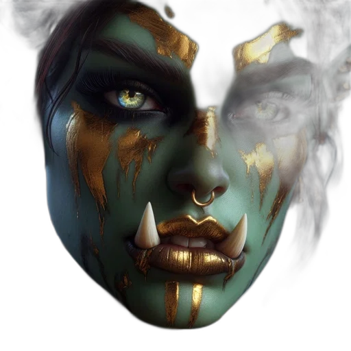 mask, face, jewelry, fantasy art transparent PNG cut-out