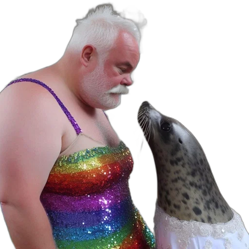 animal, dress, creature, vaporwave transparent PNG cut-out