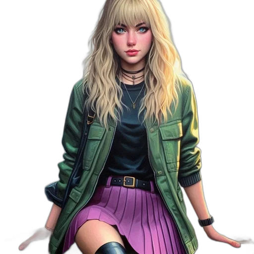 jacket, dress, concept art, comic book art transparent PNG cut-out