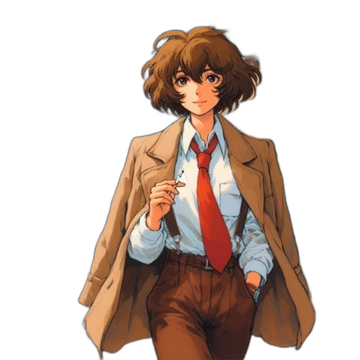 jacket, staff, dress, concept art transparent PNG cut-out