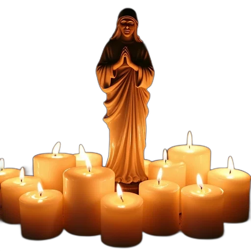 3d render, fire, golden, statue transparent PNG cut-out