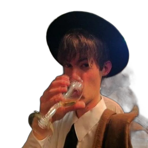 hat, bottle, face, jacket transparent PNG cut-out